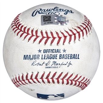 2018 Max Scherzer Nationals Game Used OML Manfred Baseball Used On 6/21/18 For 2 Strikeouts (MLB Authenticated)